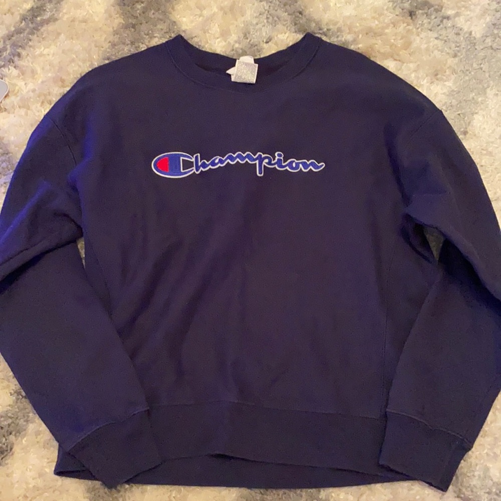 navy champion crewneck
